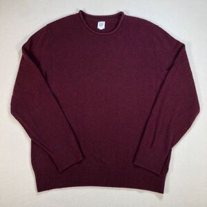 Gap Sweater Men's L Burgundy Warmest Roll Neck Cotton Nylon Pullover Red Maroon‎